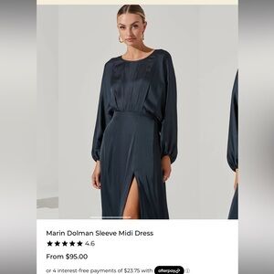 Astr the Label Marin Dolman Sleeve Midi Dress in Midnight Blue